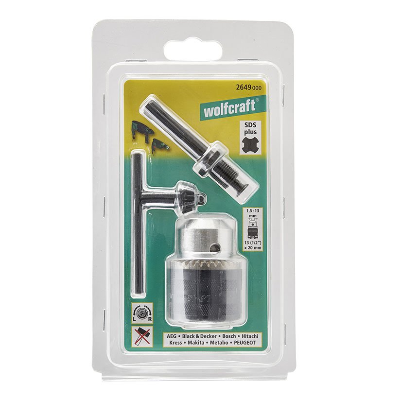 Juego Portabr +adapt +llave SDS PLUS Wolfcraft 13 Mm taladro - Imagen 2
