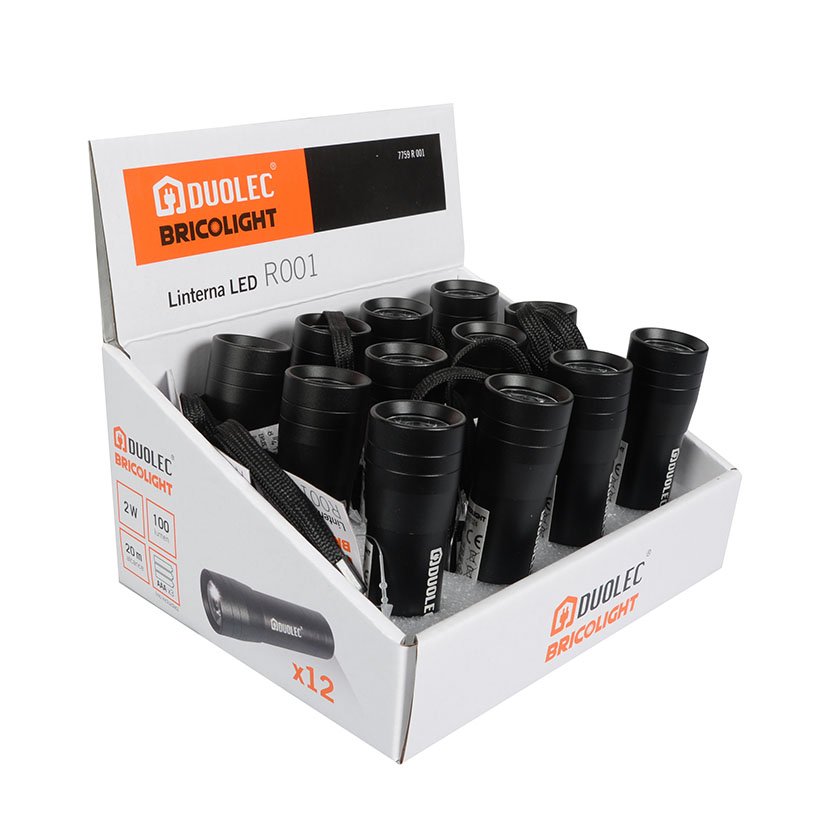 Linterna LED Duolec Bricolight R001 Potencia Máx 2 W 100 Lm. Alcance 20 M. Dimensiones 2,9 X 9.6 Cm. Expositor 12 U - Imagen 5
