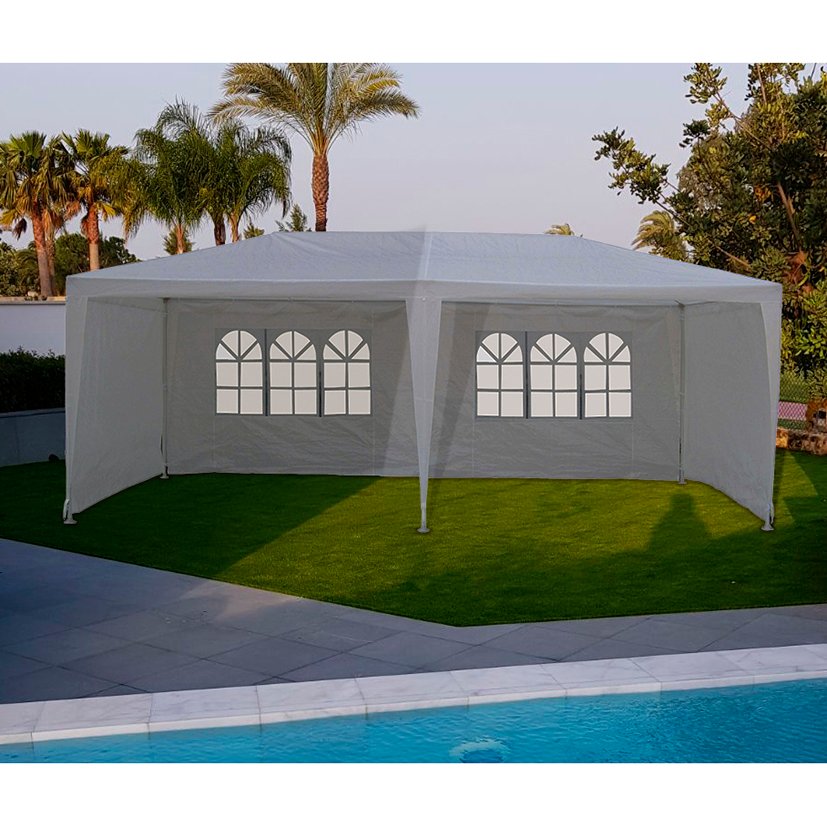 CARPA RAFIA Blanca 3X6 M 6X3X2 parasol pérgola - Imagen 2