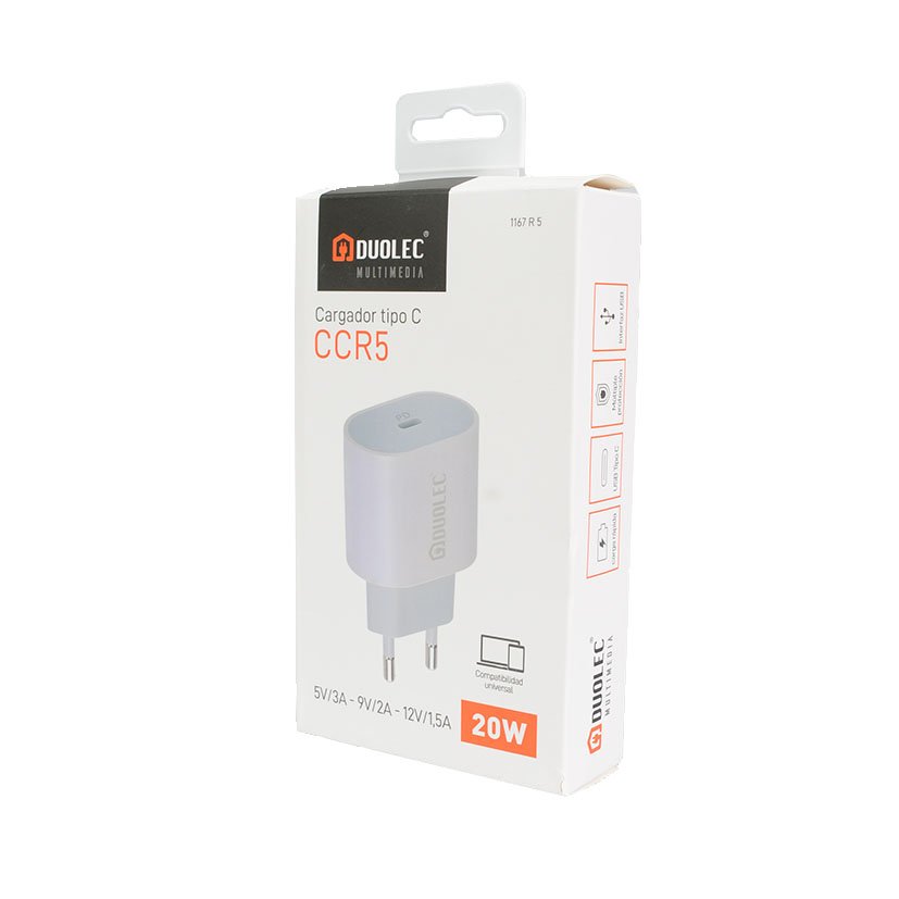 Cargador C 20 W Blanco Duolec 20 W 5 V multimedia - Imagen 3