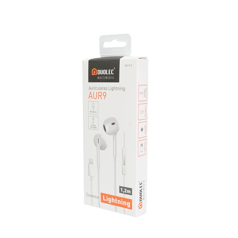 Auriculares Lightning Blanco Duolec 2 M sonido - Imagen 2