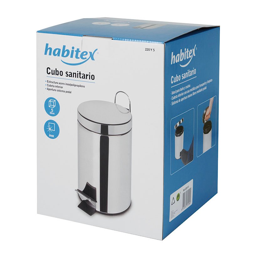 CUBO PEDAL ACERO INOX 3 Litros Habitex 17X24 5 Cm - Imagen 2