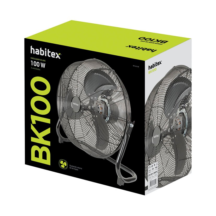 Circulador AIRE M BK100 OSCIL Habitex 60X55X55 Cm 100 W ventilador suelo - Imagen 2