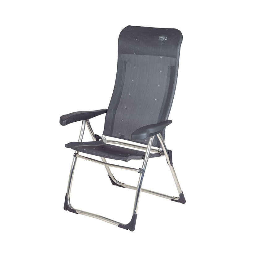 SILLA Reclinable GRIS Oscuro mobiliario camping aluminio - Imagen 2