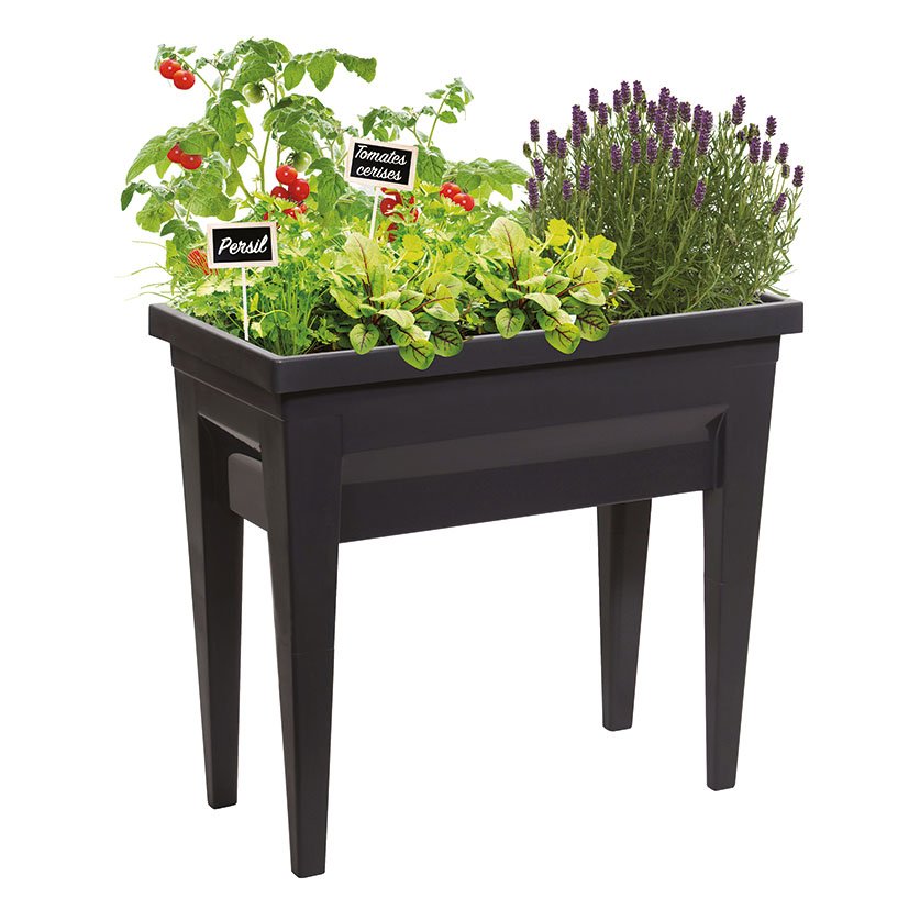 Huerto Urbano Veg&table CITY Antracita Eda 76X38X68 Cm maceta - Imagen 2