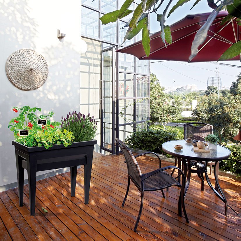 Huerto Urbano Veg&table CITY Antracita Eda 76X38X68 Cm maceta - Imagen 5