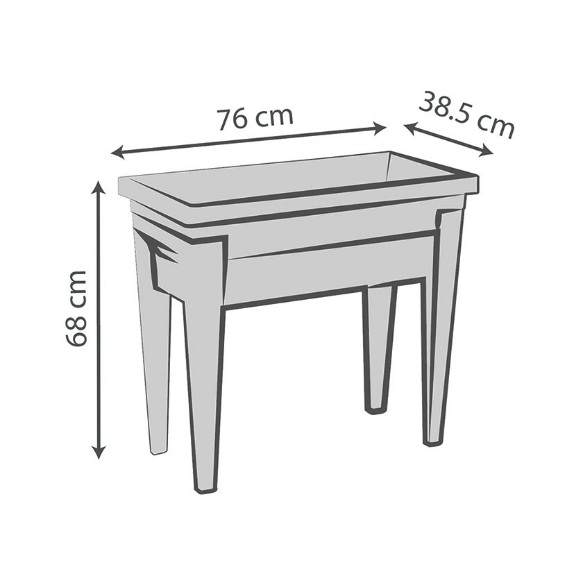 Huerto Urbano Veg&table CITY Antracita Eda 76X38X68 Cm maceta - Imagen 6