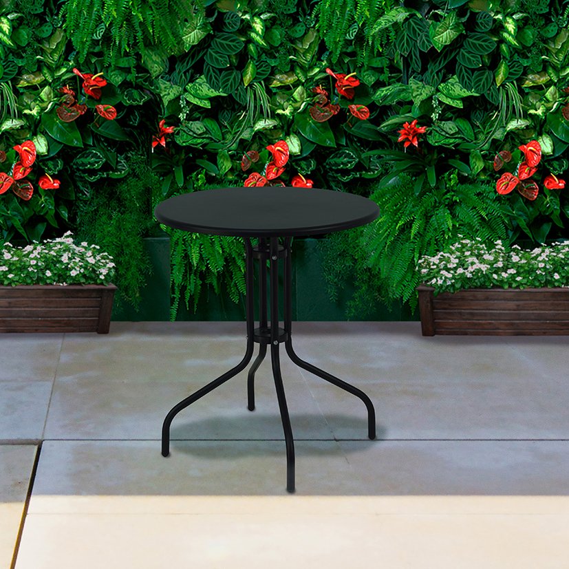 MESA Balcon LARA Antracita Ø 60 CM 60X70 Cm mueble metal - Imagen 2