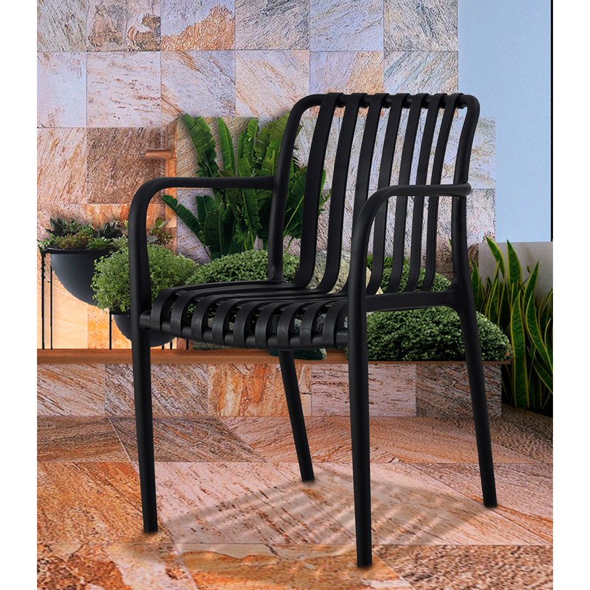 SILLA Jardin GRETA NEGRA mueble resina - Imagen 2