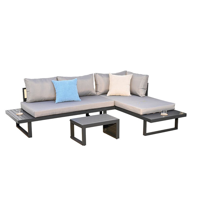 Stelton SOFA 2 Plazas + MESA Auxiliar 163X71X63 Cm 5X60X30 Cm mueble metal + Brasero exterior de regalo - Imagen 3