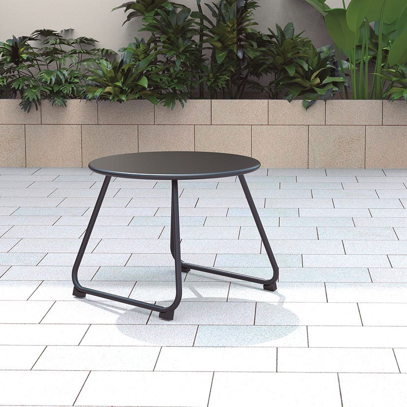 MESA ACERO Café 48X37 5 Cm mueble metal - Imagen 2