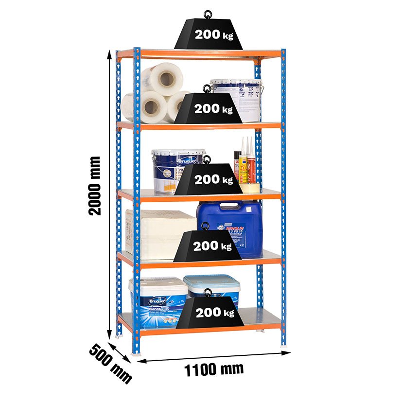 Estanteriasimonclick PLUS 5/500 Azul/gal Simonrack 110X50X200 Cm estantería - Imagen 2