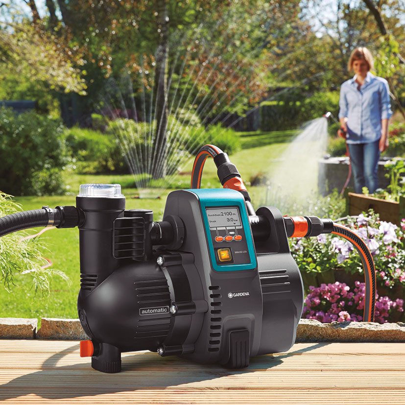 GRUPO DE Presión 1300 W CON Pantalla LCD Gardena 1300 W bomba agua 5 bar - Imagen 2