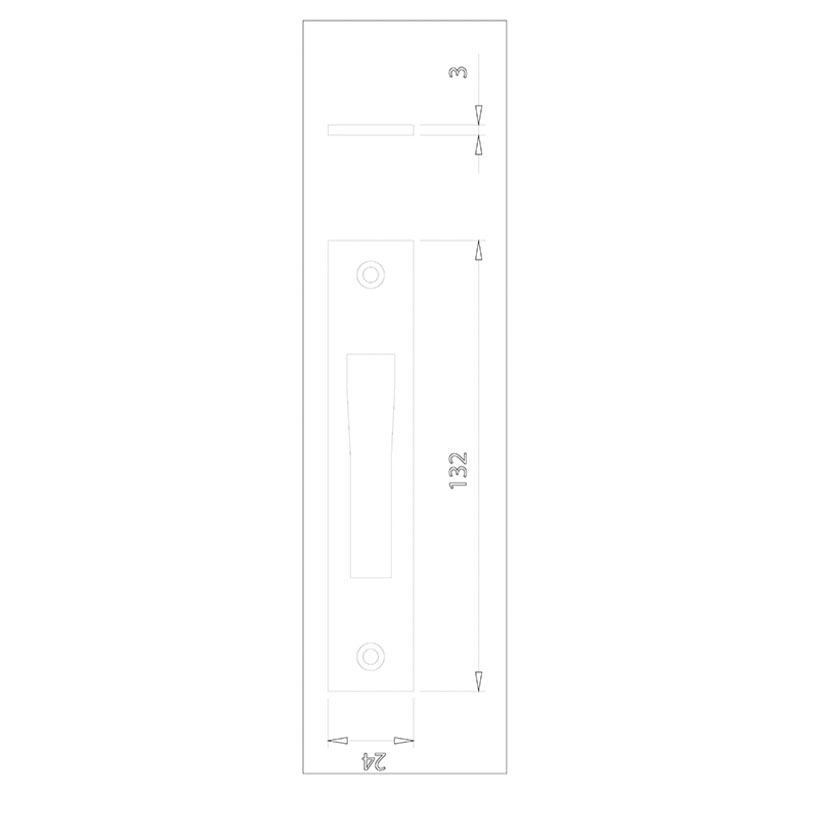 Frontal ACERO INOX Palanca + Gancho Iseo 132X24X3 Mm cerradura - Imagen 2