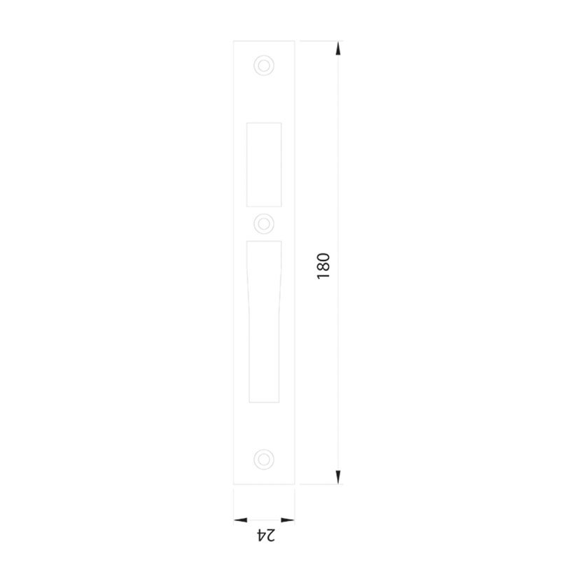 Frontal ACERO INOX Palanca Y RESB Iseo 180X24X3 Mm cerradura - Imagen 2