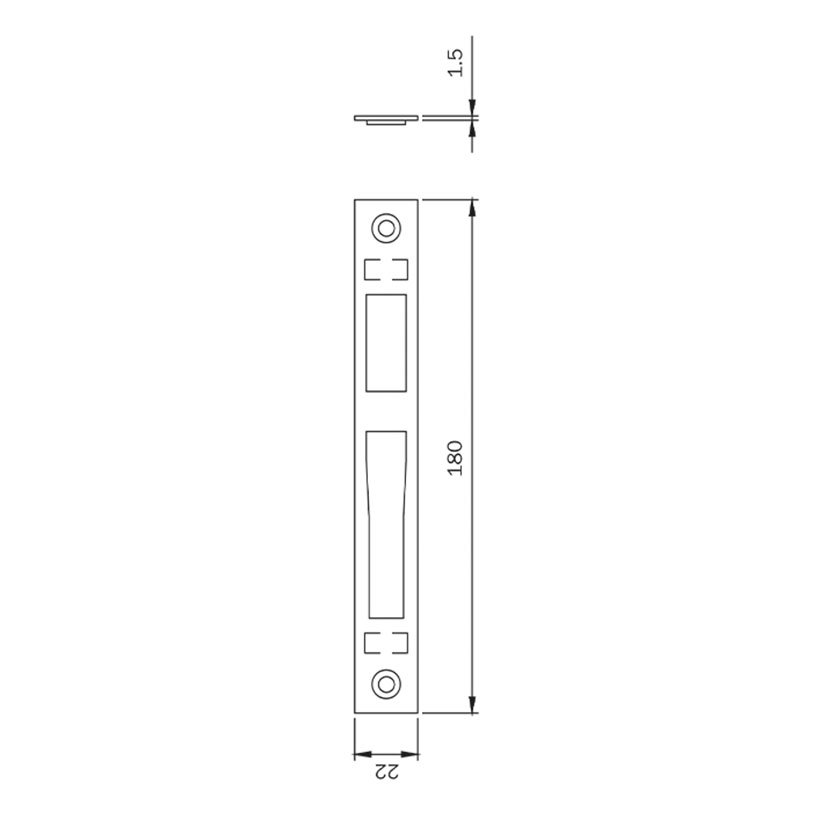 Frontal ACERO INOX Palanca Electrica Iseo 180X22X1 5 Mm cerradura - Imagen 2
