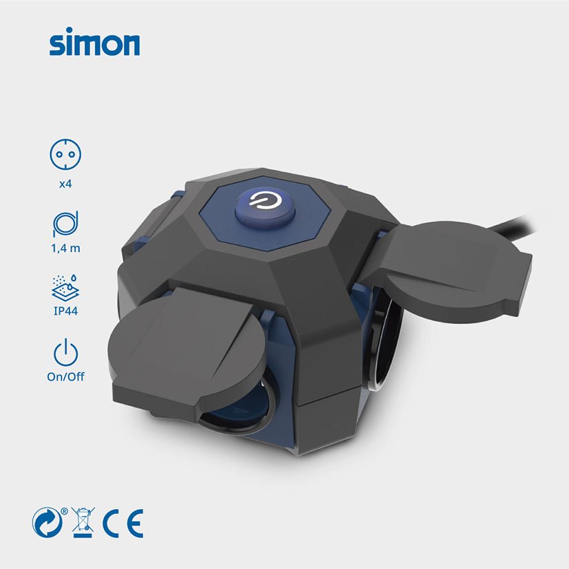 Prolongador Expert 4 TOMAS 1,4M Simonbrico 4 M enrollacabl eléctrico - Imagen 2
