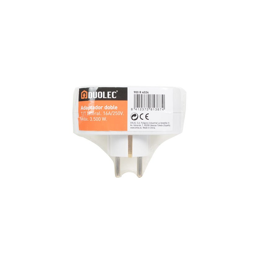 Adaptador Enchufe Frontal DOBLE BL DUOL Duolec Blanco bas múltipl - Imagen 2