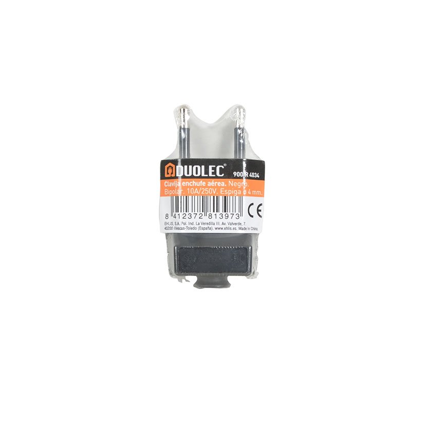 Clavija 10A - 250 V NEGRO Duolec 250 V bas adaptador - Imagen 2