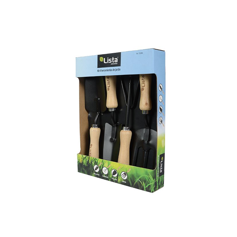 Utiles Jardin Juego 4 Piezas MGO Madera Lista pequeña herramienta - Imagen 2