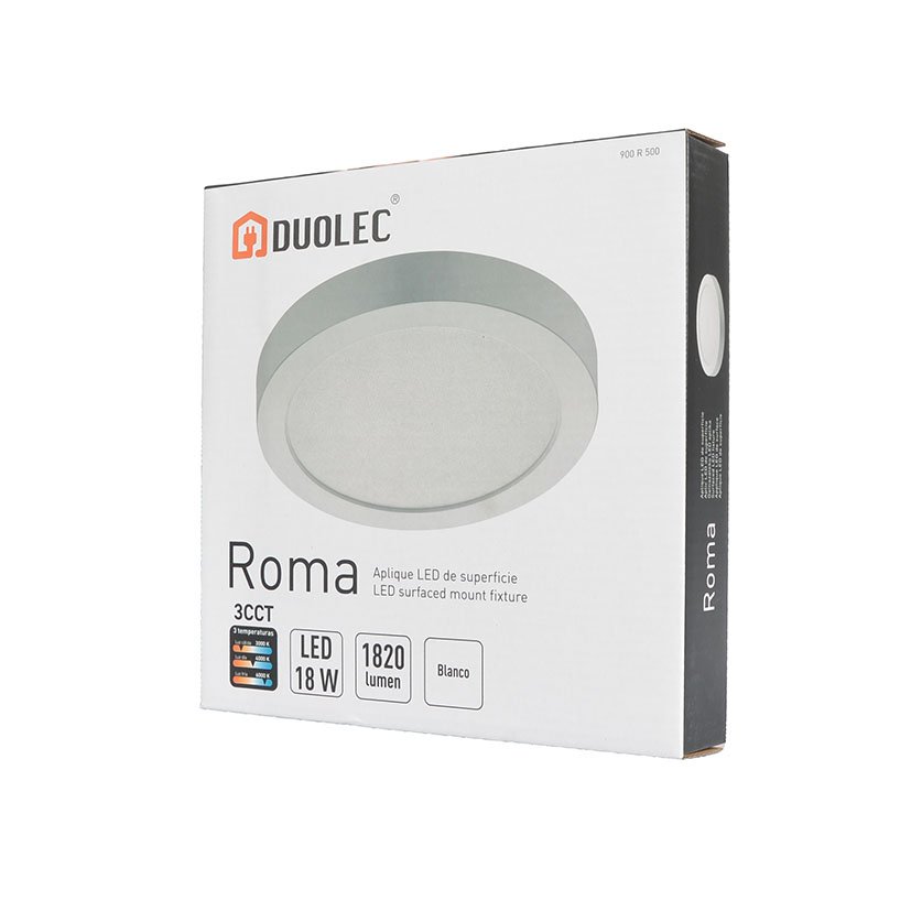 Downlight LED Redondo Superficie 18 W 3 Duolec 18 W 6X3 Cm foco - Imagen 2