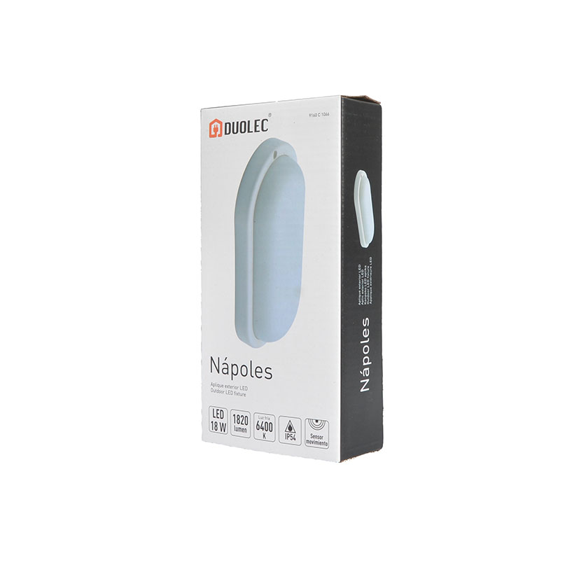 Aplique Exterior 18 W 6400K OVAL C/sensor Duolec 18 W lámpara - Imagen 2