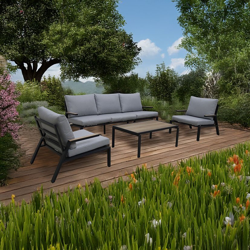 SET Jardin LENA 5 Piezas mueble metal - Imagen 4