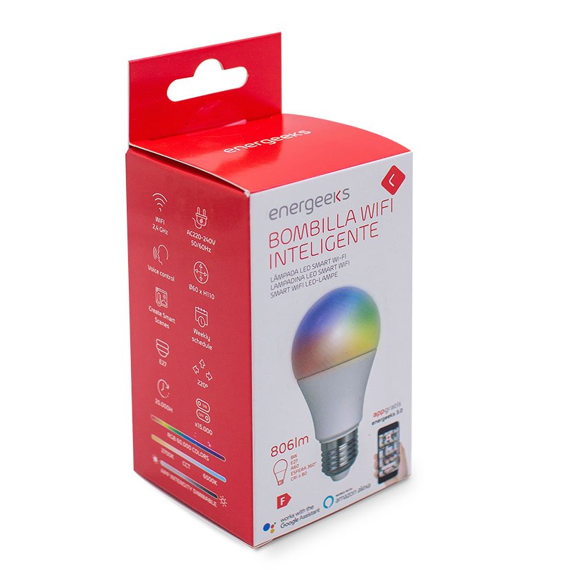 Bombilla LED WIFI A60 8 W Dimable+rgb Energeeks 8 W 60X108 Mm - Imagen 2