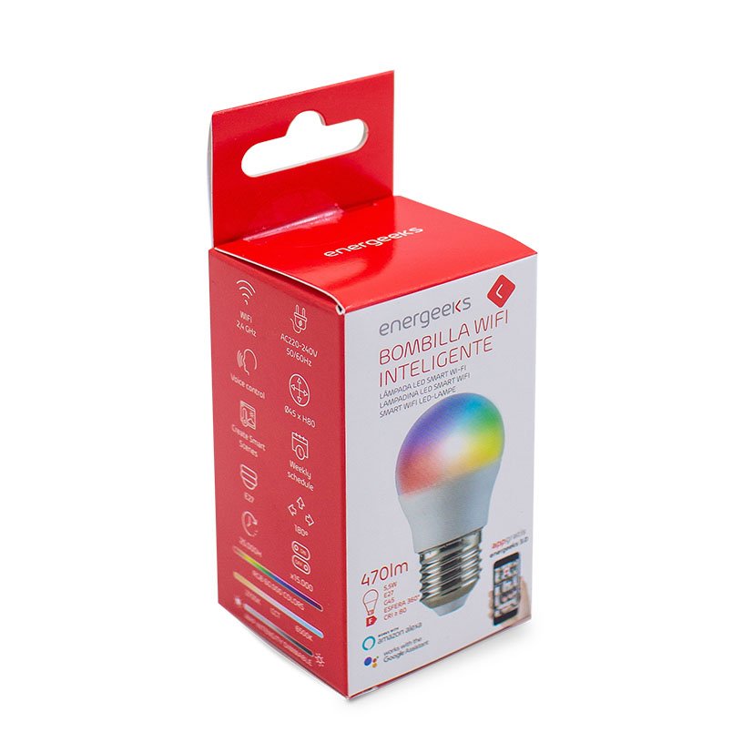 Bombilla LED WIFI Inteligente G45 E27 5 W Energeeks 5 W 45X80 Mm - Imagen 2