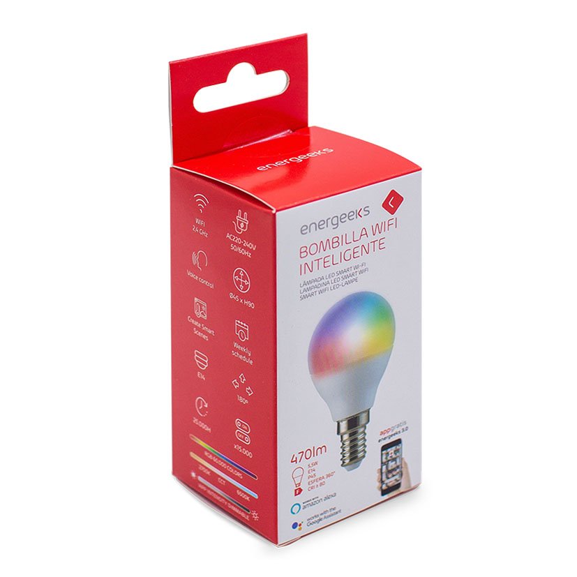 Bombilla LED WIFI Inteligente P45 E14 5 W Energeeks 5 W 45X80 Mm - Imagen 2