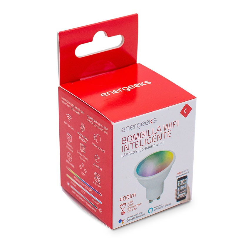 Bombilla LED WIFI GU10 5 W Dimable+rgb Energeeks 5 W 50X60 Mm - Imagen 2