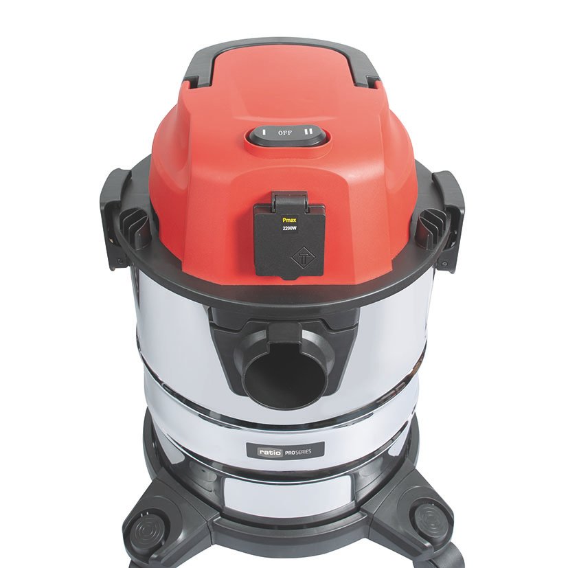 Aspirador RATIO R-A1400 RATIO Proseries 400 W 20 L Inox seco y húmedo · acero inoxidable - Imagen 3