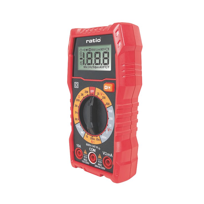 Multímetro Digital Ratio Ht-108l Cc/ca 200-600 V.resistencia 200/2k/20k/200k/2m/20mω, 1,2 5)dimensiones 7,1 X 3,7 X - Imagen 3