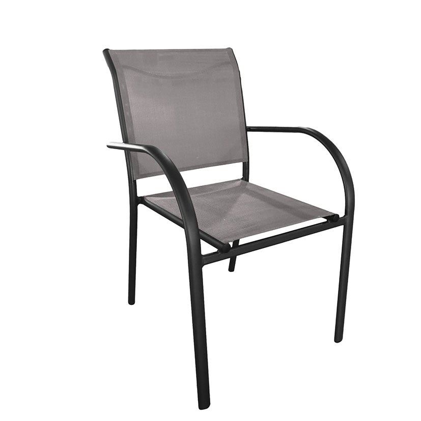 SILLA ALUM Textilene Apilable Victoria 55X64X86 Cm mueble metal aluminio - Imagen 2