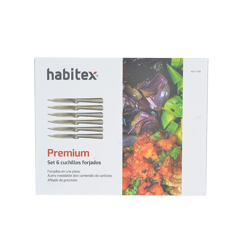 Cuchillo MANGO INOX 6 Unidades Habitex 00 Mm cubertería mesa - Imagen 3
