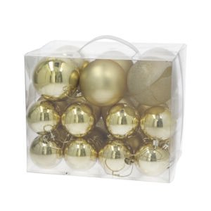 Caja 30 Bolas Loryng 6-8 Cm. Dorado