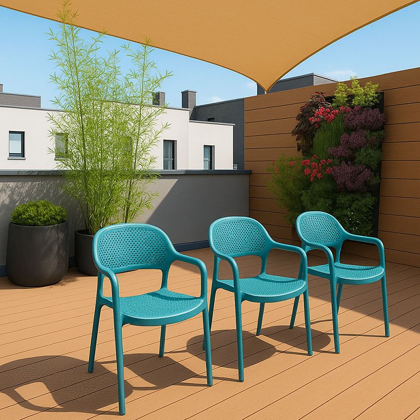SILLA PP Apilable SOLAZ AZUL 8X57X81 Cm mueble resina - Imagen 2