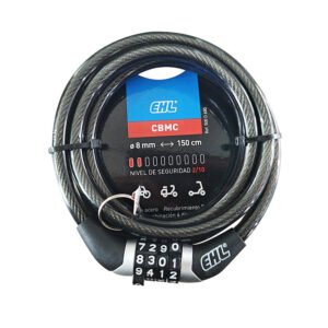 Candado Cable Combinación EHL Serie Cbmc Cable Ø 8 Mm X 150 Cm