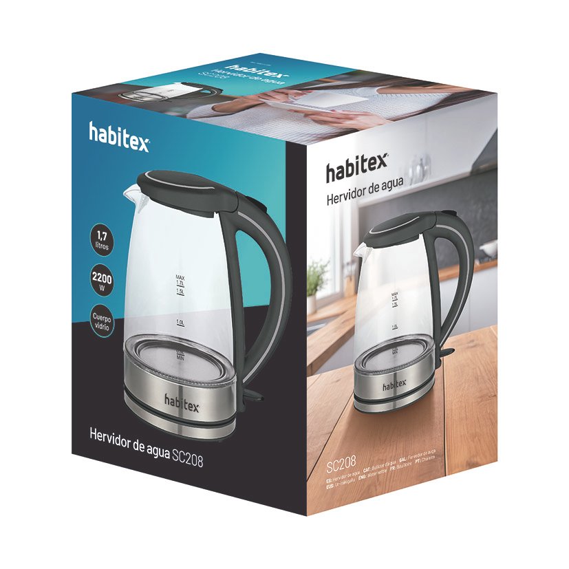 Hervidor AGUA Cristal 1,7 L Habitex 1,7 L cafetera 200 W - Imagen 2