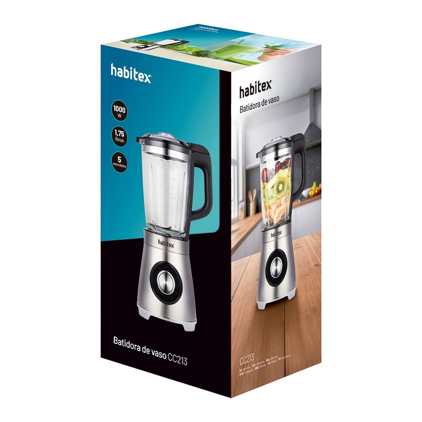 Batidora DE VASO INOX Habitex 000 W 75 L picadora - Imagen 2