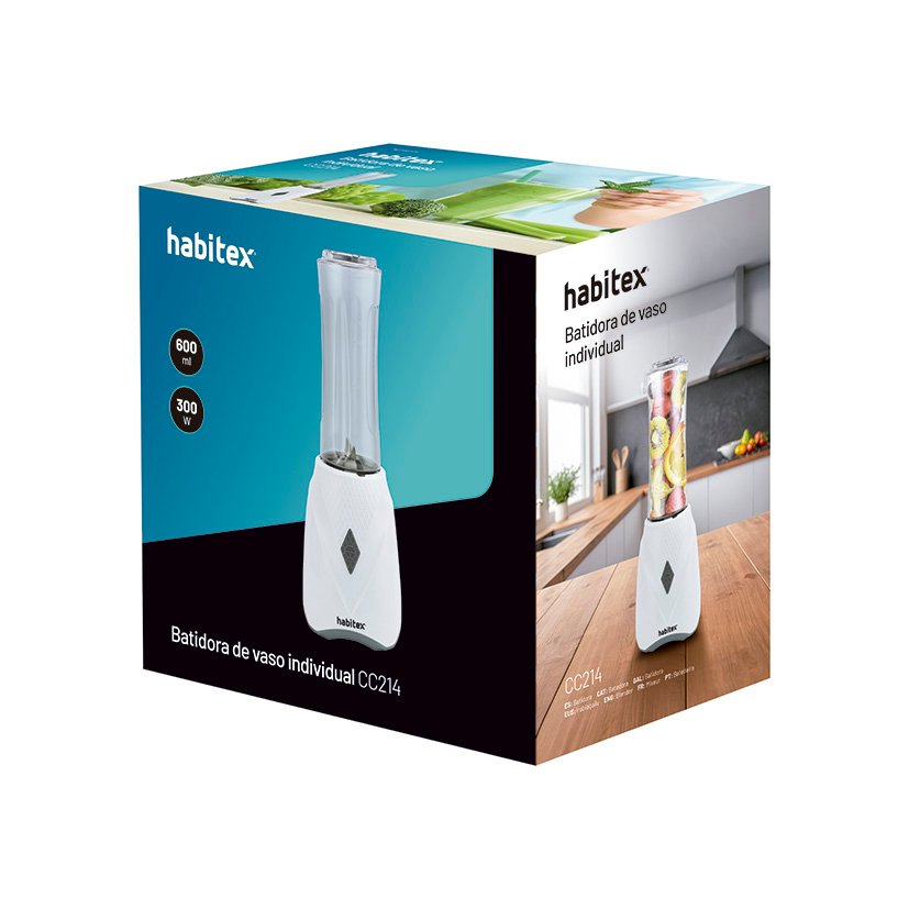 Batidora VASO Individual Habitex 300 W 600 Ml picadora - Imagen 2