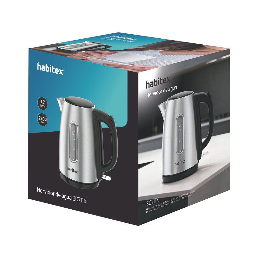 Hervidor de Agua Habitex SC711X Potencia 2.200 W.capacidad 1,7 Litros Habitex 2018 - Imagen 2