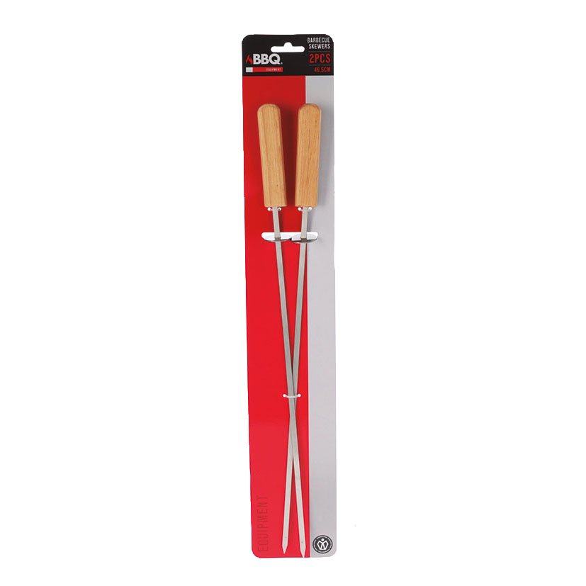 Pinchos Barbacoa 46 5 CM 2 UDS Koopman 46.5 CM Plateado - Imagen 2