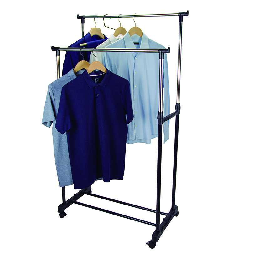 Perchero DOBLE BARRA 43X80 XH 90A160 CM 90 a percha - Imagen 2