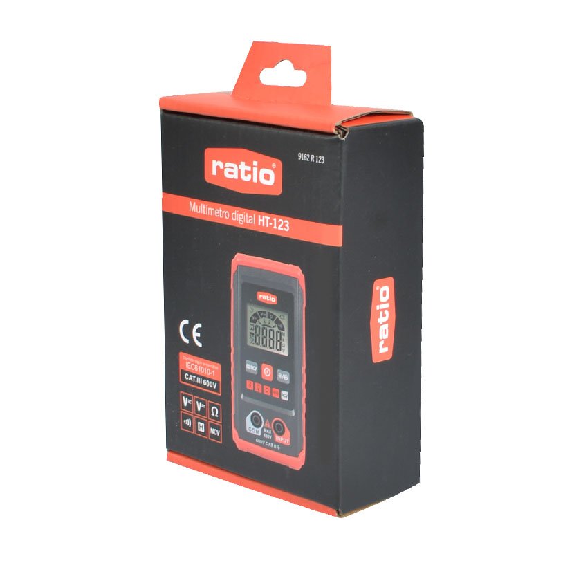 Multímetro Digital Ratio HT-123 Cc/ca 4-40-400-600 V.corriente Ca 10 A.resistencia 4 K0hm/40 K0hm/400 K0HM/4 M0hm/4 - Imagen 2