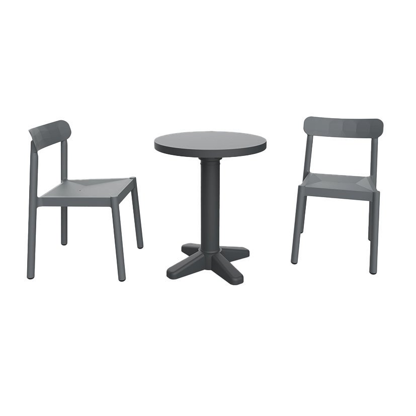 Conjunto Jardin Ivi Resinas Olot Mesa Ø 60 CM.2 Sillas sin Brazos