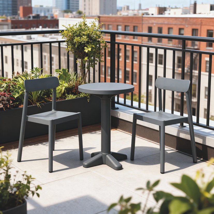 Conjunto Jardin Ivi Resinas Olot Mesa Ø 60 CM.2 Sillas sin Brazos - Imagen 2