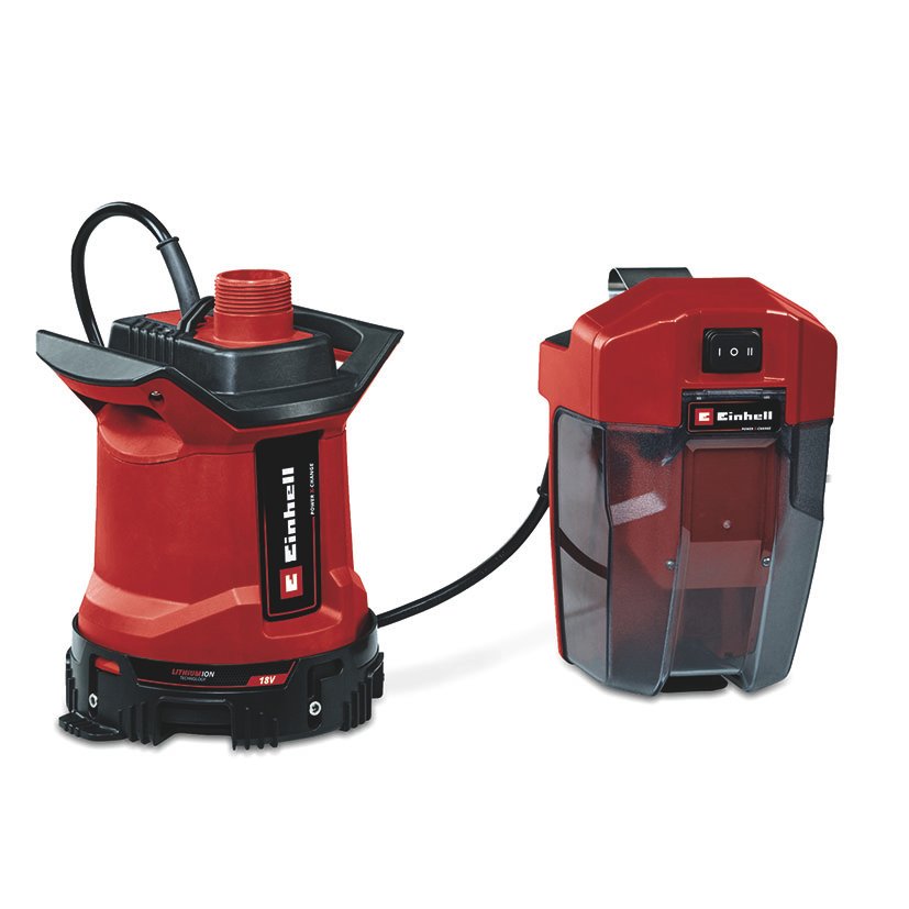 Bomba Aguas Limpias y Sucias Einhell Batería 18V. 7000 L/h. Altura Máx. 5m.inmersión 4M. Presión Máx 0,5 Bar