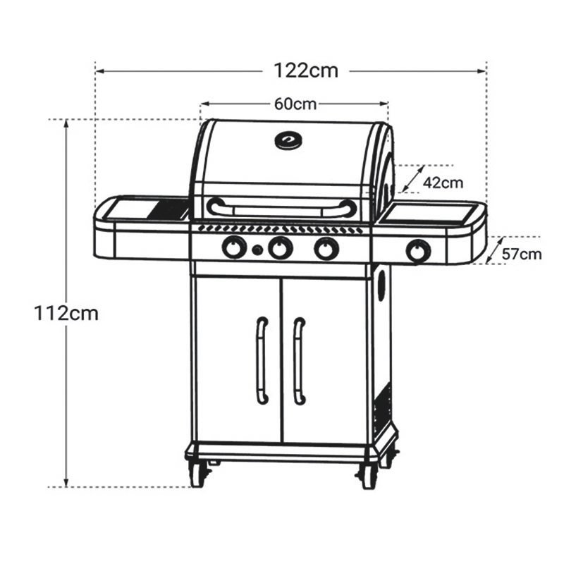 Módulos Conjunto Cook'in Garden Fidgi 122 X 57xh.112 Cm.gas Butano O Propano.acero Inoxidable - Imagen 4