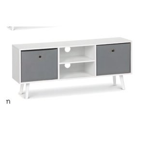 Mueble Aux. 2 Cajones Blanco Gris 29 X 47 Cm 47 Cm